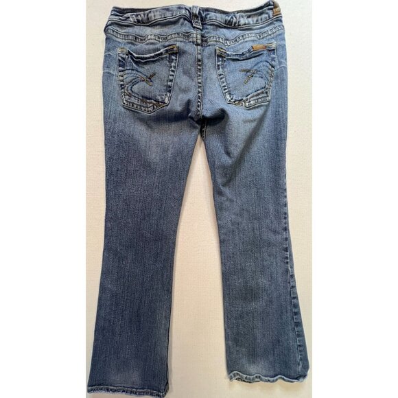 Silver Jeans Women's Santorini Capri Jeans Stretch Denim Size 30 Blue Faded Wash - Picture 2 of 10